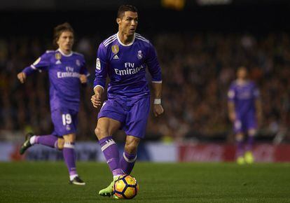 Cristiano Ronaldo durante un partido de Liga.