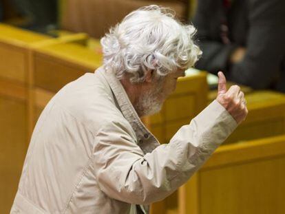 Xosé Manuel Beiras, en un reciente pleno del Parlamento