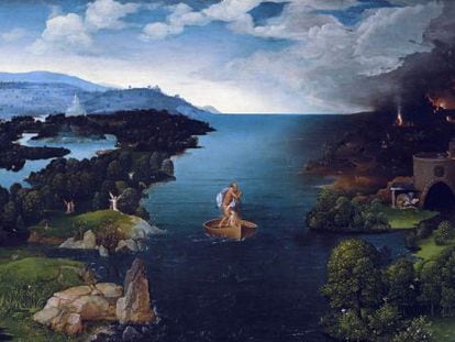 'El paso de la laguna Estigia', realizado por Joachim Patinir hacia 1520.