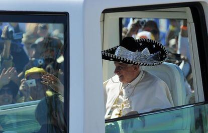 El papa llega a Silao, Guanajuato (México).
