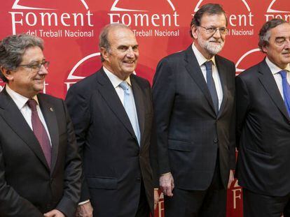 Mariano Rajoy en una gala de Foment, en Barcelona.