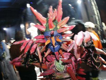 Un participante en el baile de Carnaval del C&iacute;rculo de Bellas Artes en 2013. 