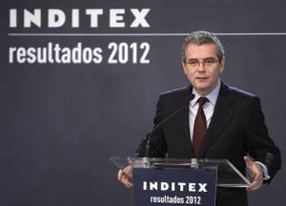 El presidente de Inditex, Pablo Isla, durante la presentación de los resultados anuales correspondientes a 2012. EFE/Archivo