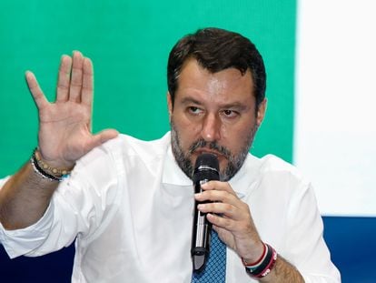 El líder de la Liga, Matteo Salvini, en una charla en Sicilia, el pasado octubre.