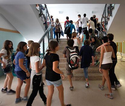Alumnos de un instituto público de secundaria de Valencia.