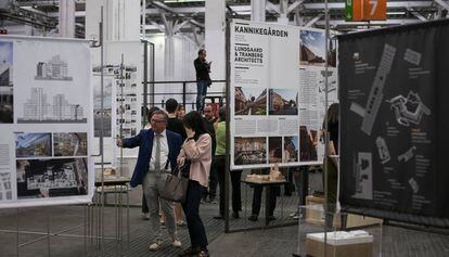 Exposición del EU Mies Award 2017 en el Palacio de Victòria Eugènia.