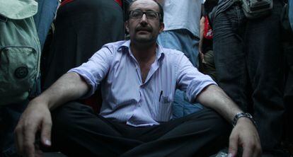 El madrileño Chema Ruiz, durante las protestas del 15-M.