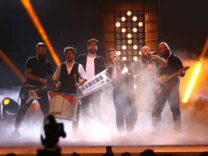 Rayden, durante su actuación en la segunda semifinal del Benidorm Fest.