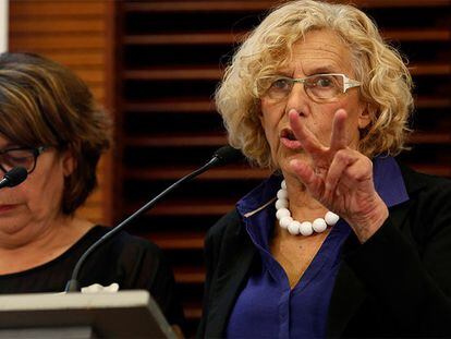 Carmena durante su comparecencia de hoy