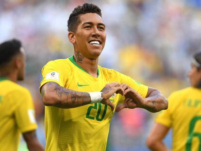 Firmino festeja su gol. 