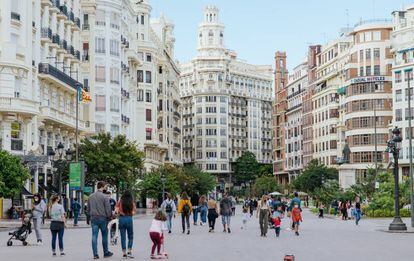 Imagen de la Calle Barcelonina, en Valencia, donde se ubicaba el Hotel Londres, propiedad de la familia García-Berlanga.