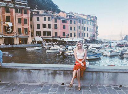 La modelo Karlie Kloss durante sus vacaciones en Portofino, Italia.