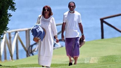 Ana Botella y su esposo José María Aznar en Marbella