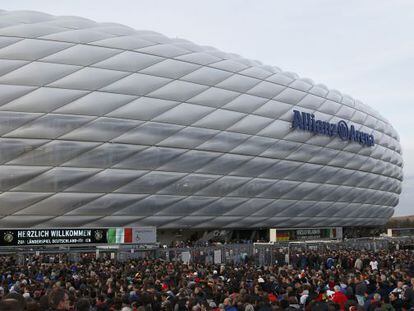 Exteriores del Allianz Arena de M&uacute;nich, donde jugar&aacute; elAtl&eacute;tico de Madrid el 3 de mayo ante el Bayern.