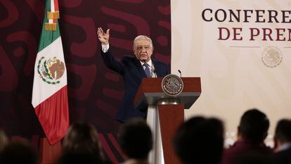 López Obrador en su conferencia matutina del 23 de febrero.