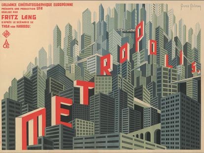Cartel de Boris Bilinsky para el estreno en Francia de la película 'Metropolis' (1927) de Fritz Lang.