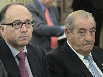 El presidente de Iberia, Luis Gallego, en una imagen de archivo junto al presidente de Air Europa, Juan Jos&eacute; Hidalgo.