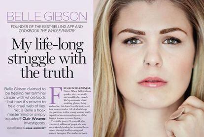 belle Gibson, en las páginas de su confesión en la revista 'Australian Women’s Weekly'.
