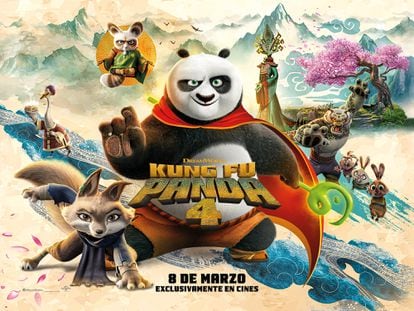 Cartel promocional de la película 'Kung Fu Panda 4', 8 de marzo exclusivamente en cines.