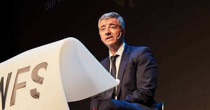 Miguel Ángel Gil Marín, consejero delegado del Atlético de Madrid, en una conferencia impartida en el evento World Football Summit.