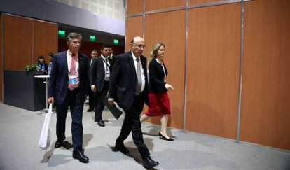 El ministro de Hacienda de Brasil, Henrique Meirelles, arriba a la cumbre del G-20 que se realiza entre hoy y mañana en Buenos Aires.