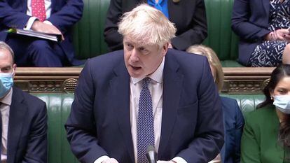 Boris Johnson, durante una intervención en el Parlamento británico, el miércoles.