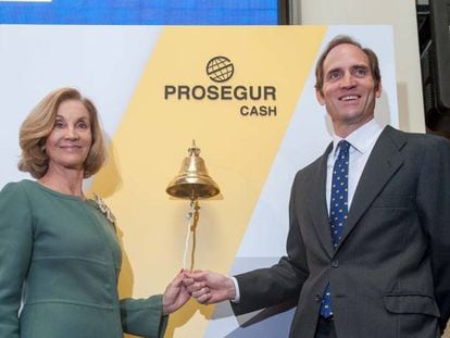 Helena Revoredo, presidenta de Prosegur, y Christian Gut, consejero delegado de la empresa y presidente de la filial Cash.