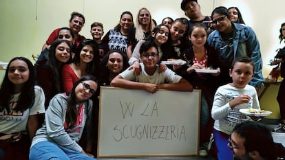 Los alumnos de la escuela de teatro.