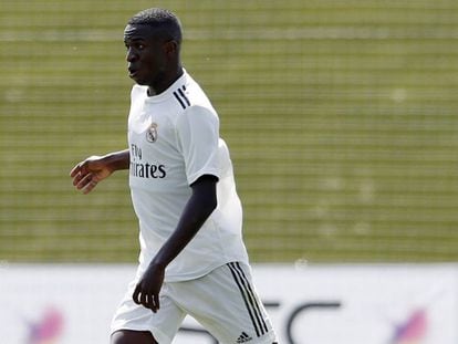 Vincius Júnior, en su debut con el Real Madrid Castilla. 