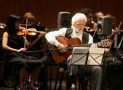 Manolo Sanlúcar, ayer en la inauguración del Festival de la Guitarra de Córdoba.