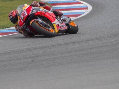 Marc Márquez, en los ensayos del GP de la República Checa.