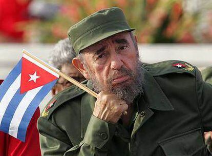 Castro, durante los actos del Primero de Mayo de 2005, en la plaza de la Revolución de La Habana.