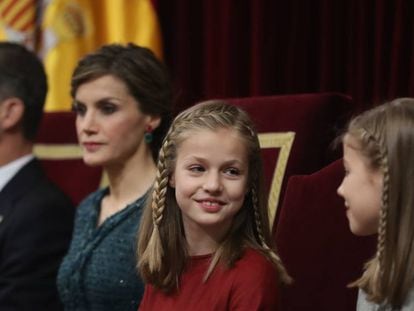 Los Reyes, la princesa Leonor y la infanta Sofía.