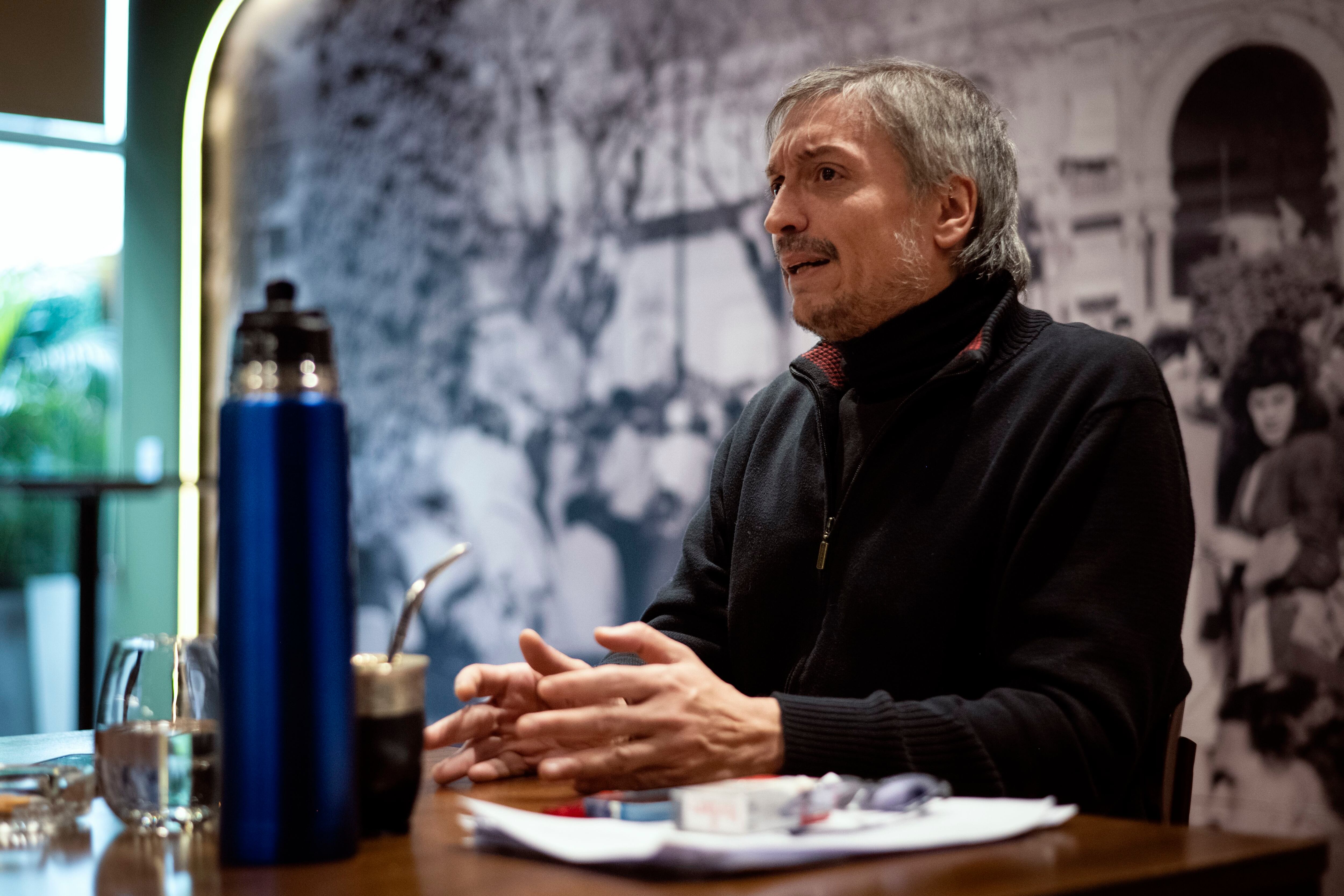 Máximo Carlos Kirchner, durante a entrevista. 