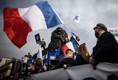 Manifestación de Génération Identitaire, el pasado 20 de febrero en París.