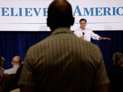 Romney, el domingo, en un mitin en Illinois