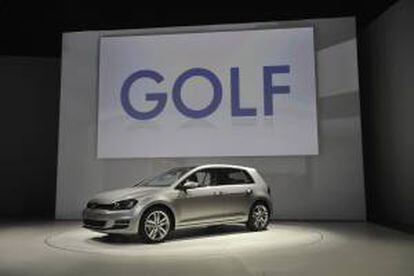 Vista general del nuevo Volkswagen GOLF presentado en el Salón Internacional del Automóvil de Nueva York, EE.UU.