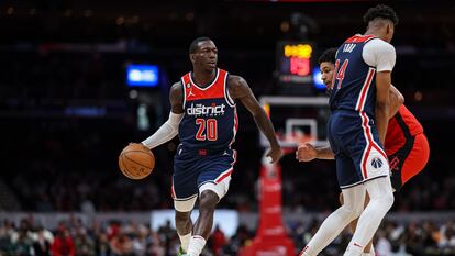El jugador de los Washington Wizards Kendrick Nunn, durante un partido de la NBA.