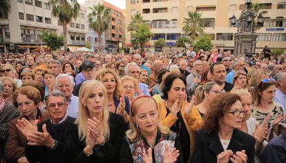 Concentración contra el narcotráfico, el pasado mayo, en el centro de Algeciras.