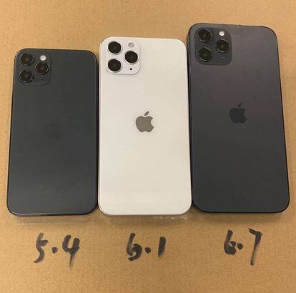 Comparación de tamaños entre iPhone 12.