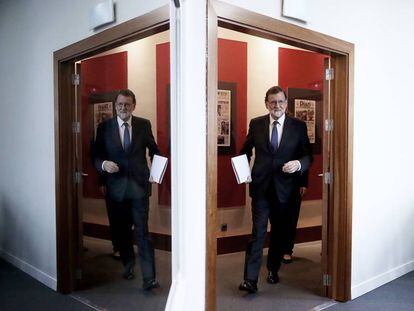 Mariano Rajoy, antes de la rueda de prensa tras el Consejo de Ministros. ULY MARTÍN / ATLAS
