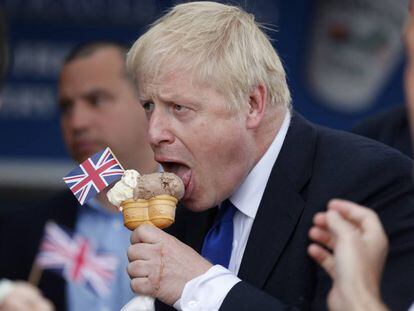 Boris Johnson, el sábado, en un acto electoral en la Isla de Barry (Reino Unido).