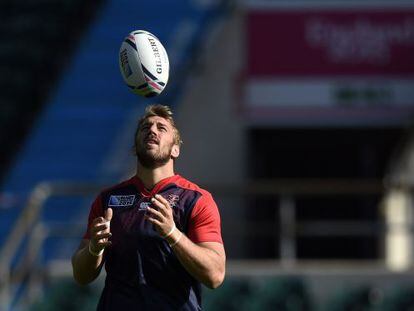 Chris Robshaw, en un entrenamiento de Inglaterra.