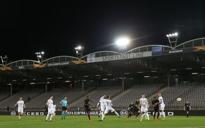 El LASK-Manchester United de Liga Europa jugado este jueves.