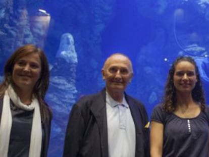 Gurutxe Zabala (izda), representante de Kirola Eta Gaitasuna, Vicente Zaragüeta, Beatriz Carrilero y Manu Narváez.