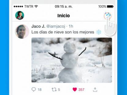Imagen del símbolo que permitirá cambiar el modo de lectura de los tuits.