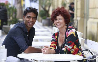 Carlos Acosta e Icíar Bollaín, ayer en San Sebastián.