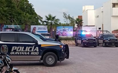 Quintana Roo Police officers guard the Mamita's Beach Club complex.