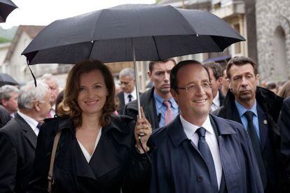 El presidente Hollande y Trierweiler, la semana pasada.