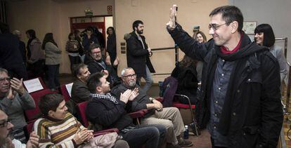 Monedero en un acto de apoyo a Iglesias el 29 de enero en Valencia.